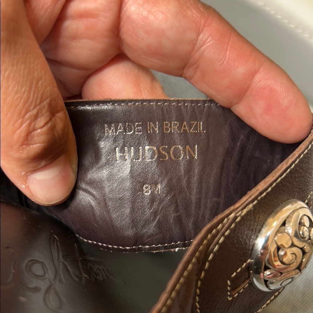 Brighton Brown Leather Wedge Sandals - Picture 12 of 12